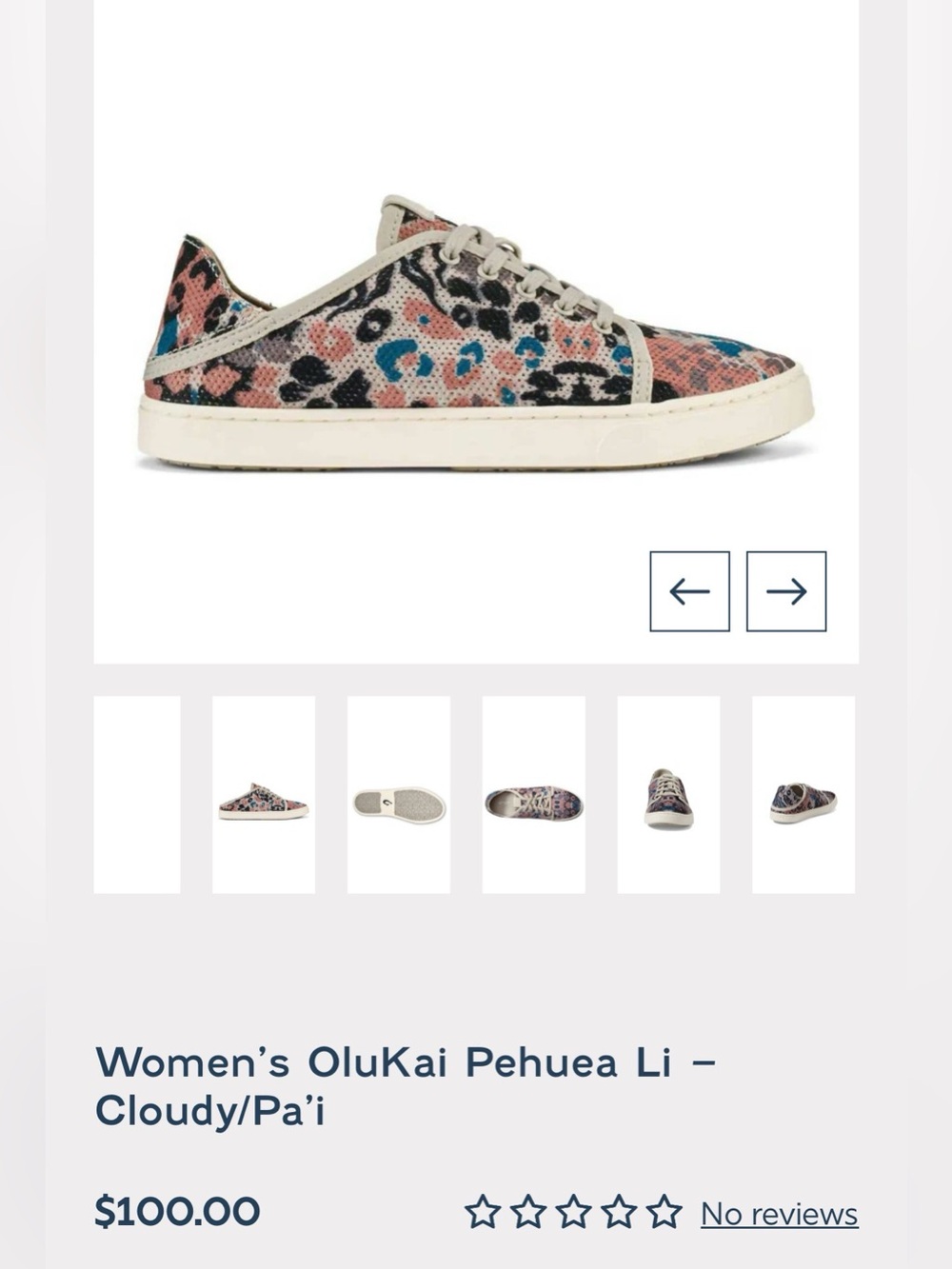 OLUKAI Pehuea Li Lace-Up Animal Print Drop-in Heel Breathable Mesh Sneakers 9.5 - Picture 13 of 13